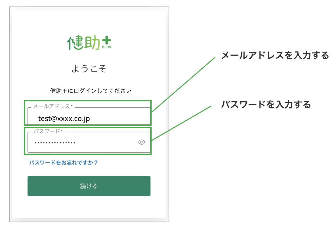 ログイン入力画面